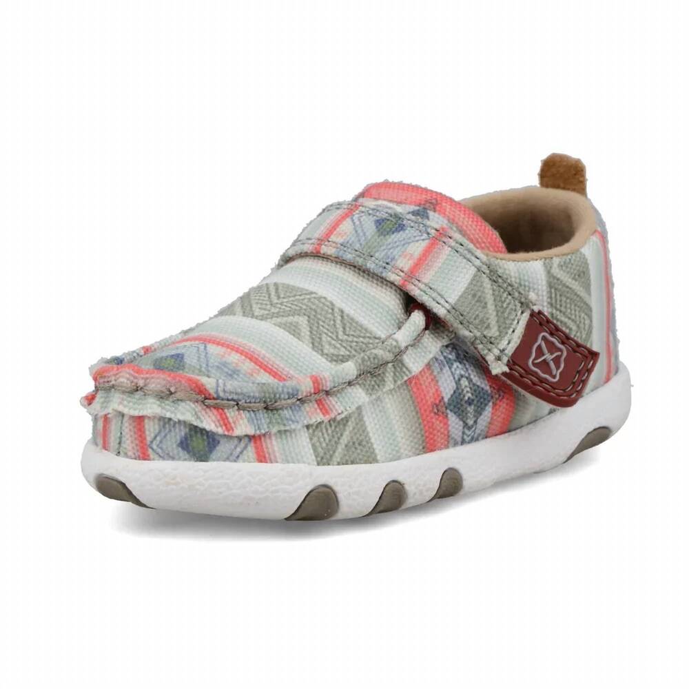 NEW TWISTED X kids' hooe driving moc shoes in pink multi